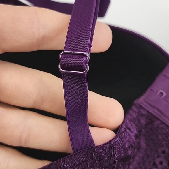 ⭐️2/ $40⭐️ La SENZA Obsession Dark Plum Purple Push Up Underwire Lace Bra 38D - Picture 10 of 14